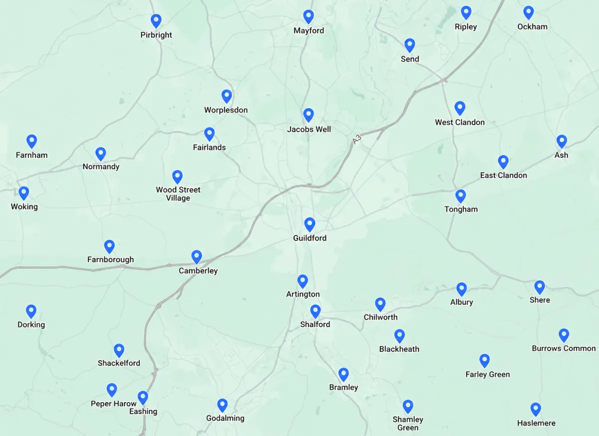 CJ Pressure Washing service area map